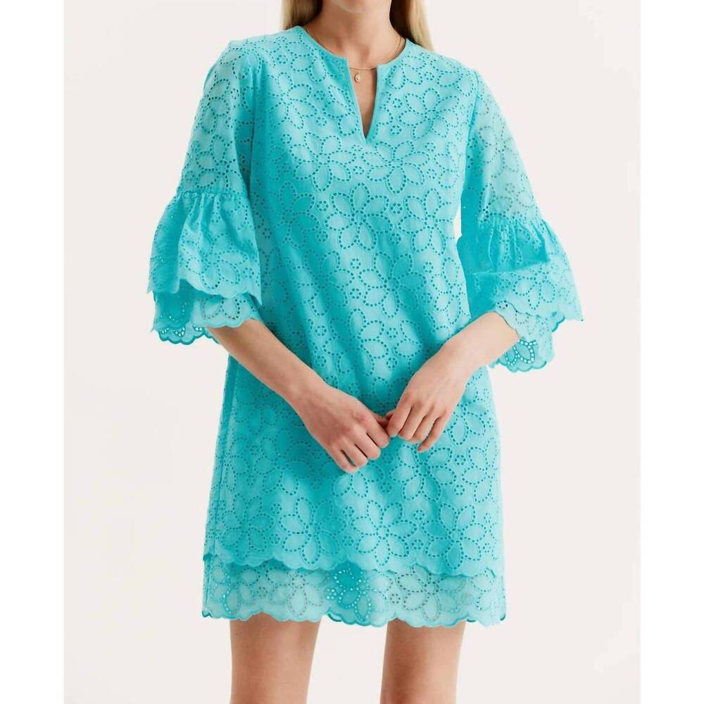 NEW TYLER BOE christa eyelet dress in aruba